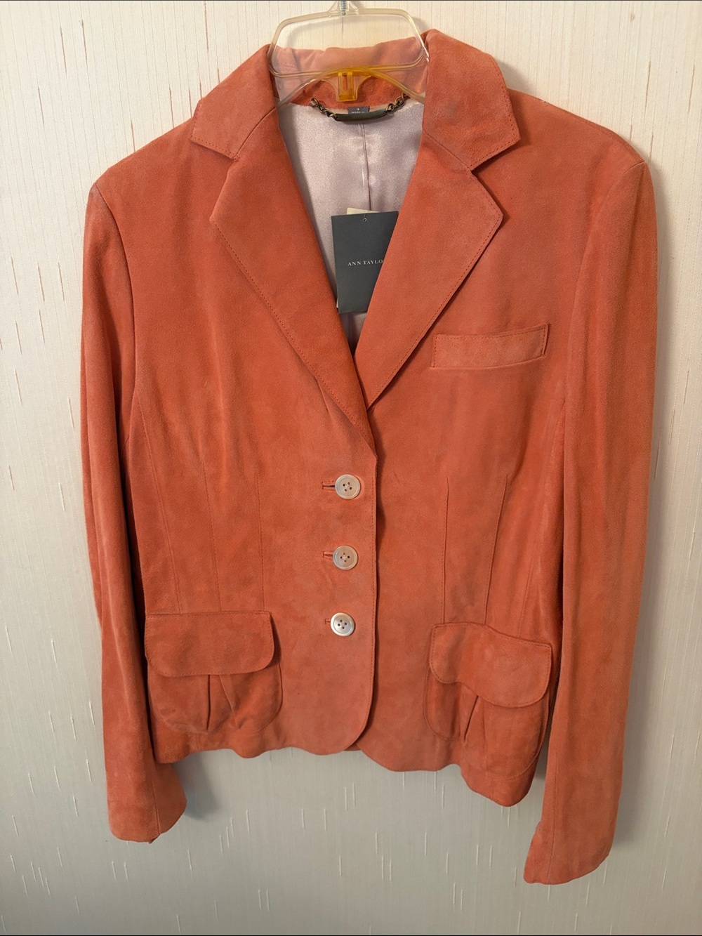 Ann Taylor Coral Suede Blazer